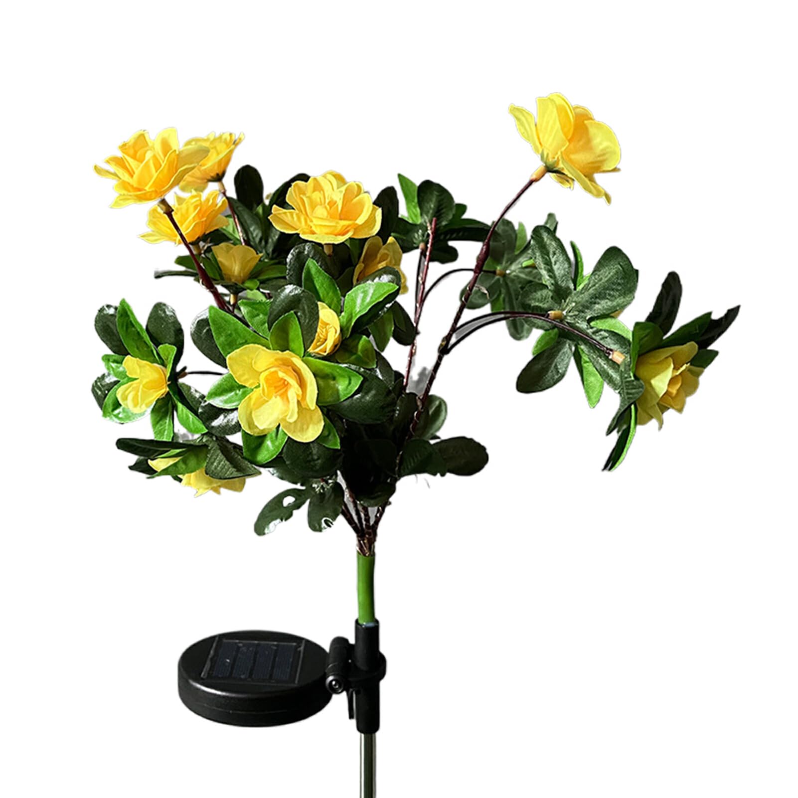 susiodeu Solar Garden Lights for Azalea Flowers – Durable Waterproof Easy Installation Solar Flowers Lawn Lamp LED Energy Saving, Yellow, Lanterns