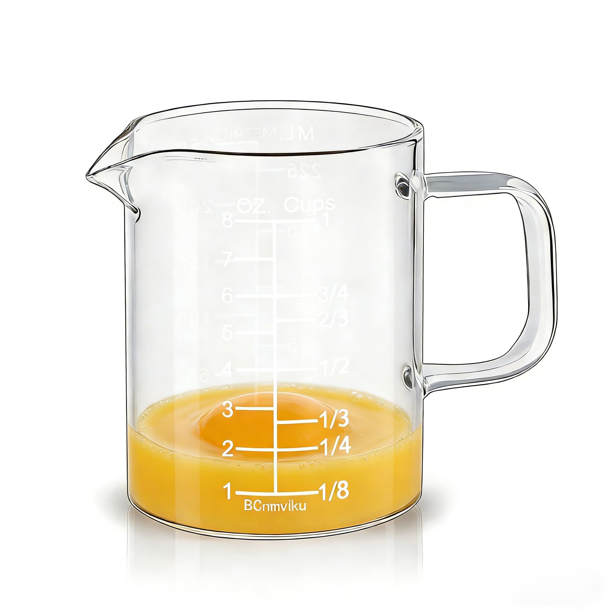 BCnmviku Small Measuring Jug 250ml,V Spout Glass Measuring Cup for Baking — image 1