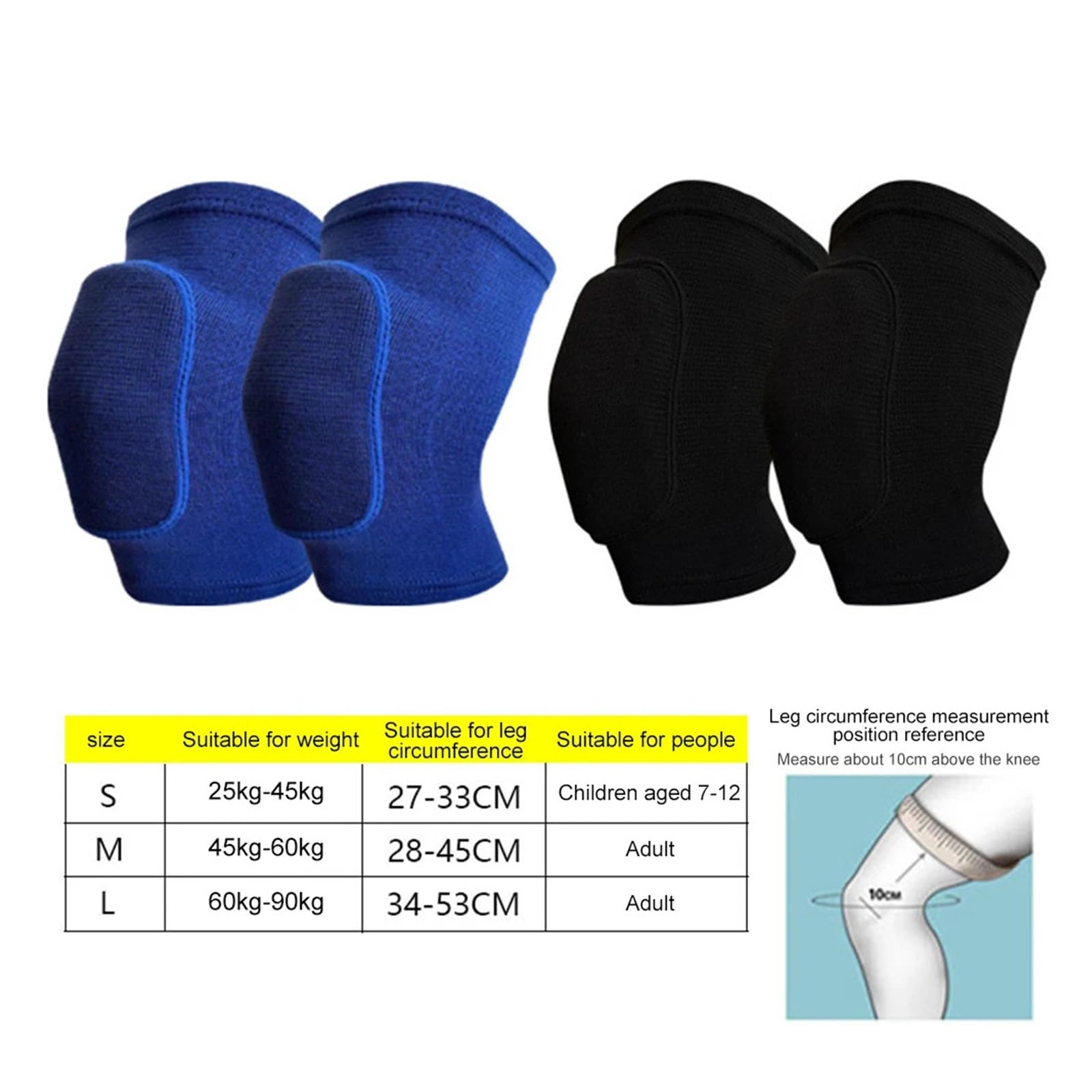 MRKU Genouillères de Sport antidérapantes, 1 Paire, en Mousse épaisse, pour Le Fitness, la Danse et Autres Exercices de Protection.