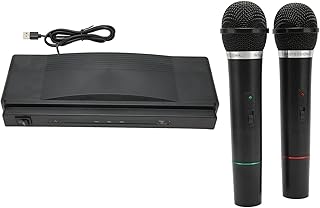 SALALIS Handheld Microphone, 1 Receiver 2.4G 1 for 2 Easy To Use Dynamic Karaoke Mic VHF 2 Mic for Karaoke