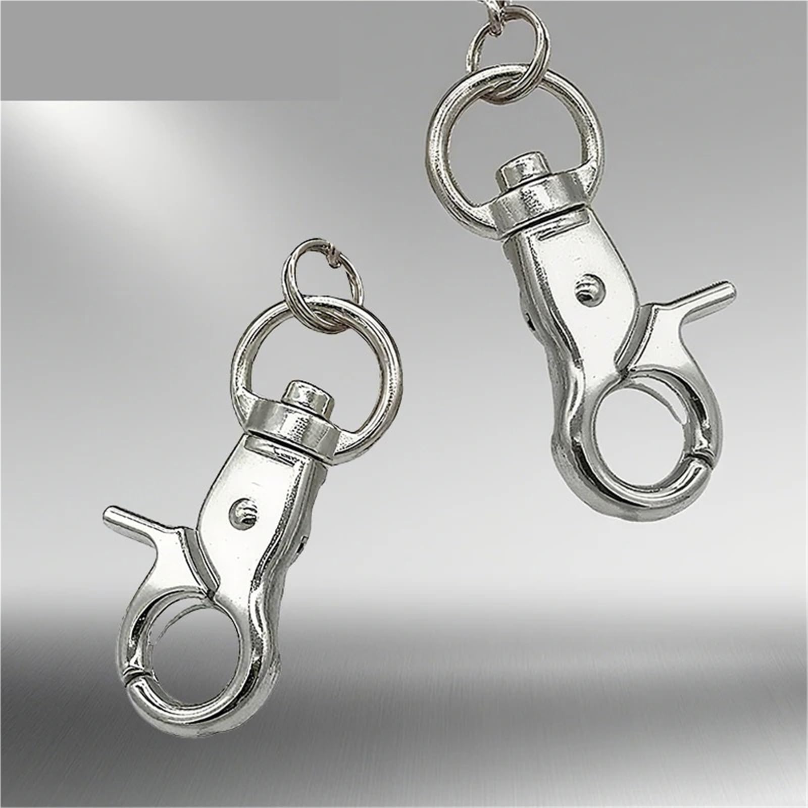 Metalowy obrotowy karabińczyk | Wielokolorowy 10-18 mm do breloka do smyczy na pasku torby: obrotowy, zatrzaski(Xp195-ss-18mm,10Pcs)