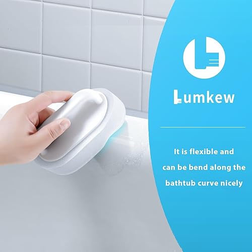 Miniatura 2 de Limpiador de bañera con asa, almohadilla de limpieza antiarañazos, limpiador de jabón para bañera, removedor de espuma para ducha, azulejos,