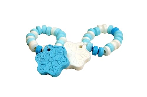 Miniatura 4 de Pulseras de caramelo de copo de nieve (24 piezas) de caramelos de invierno envueltos individualmente - en forma de copos de nieve azul y blanco -