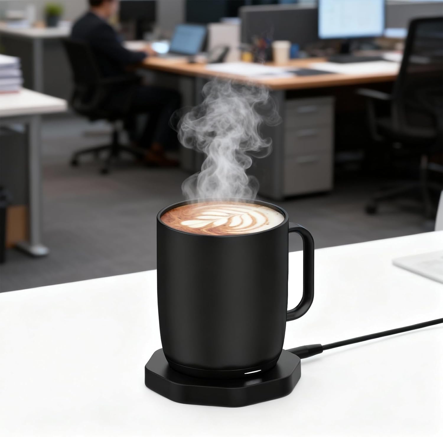 Compatible with Ember Temperature Control Smart Mug 2 Charging Coaster, Coffee Mug App Controlled Warmer Charger Dock Base for Ember Temperature Control Smart Mug2/1 (Black+Black)
