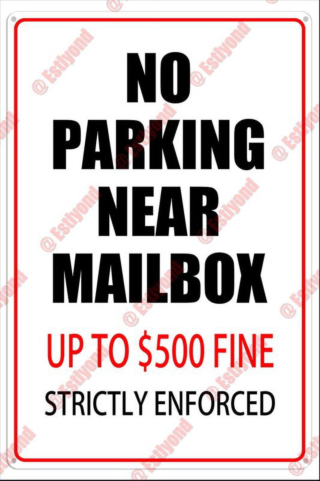 DoPark Near Mailbox Caution Warning Notice Aluminum Metal Sign 8"X12"