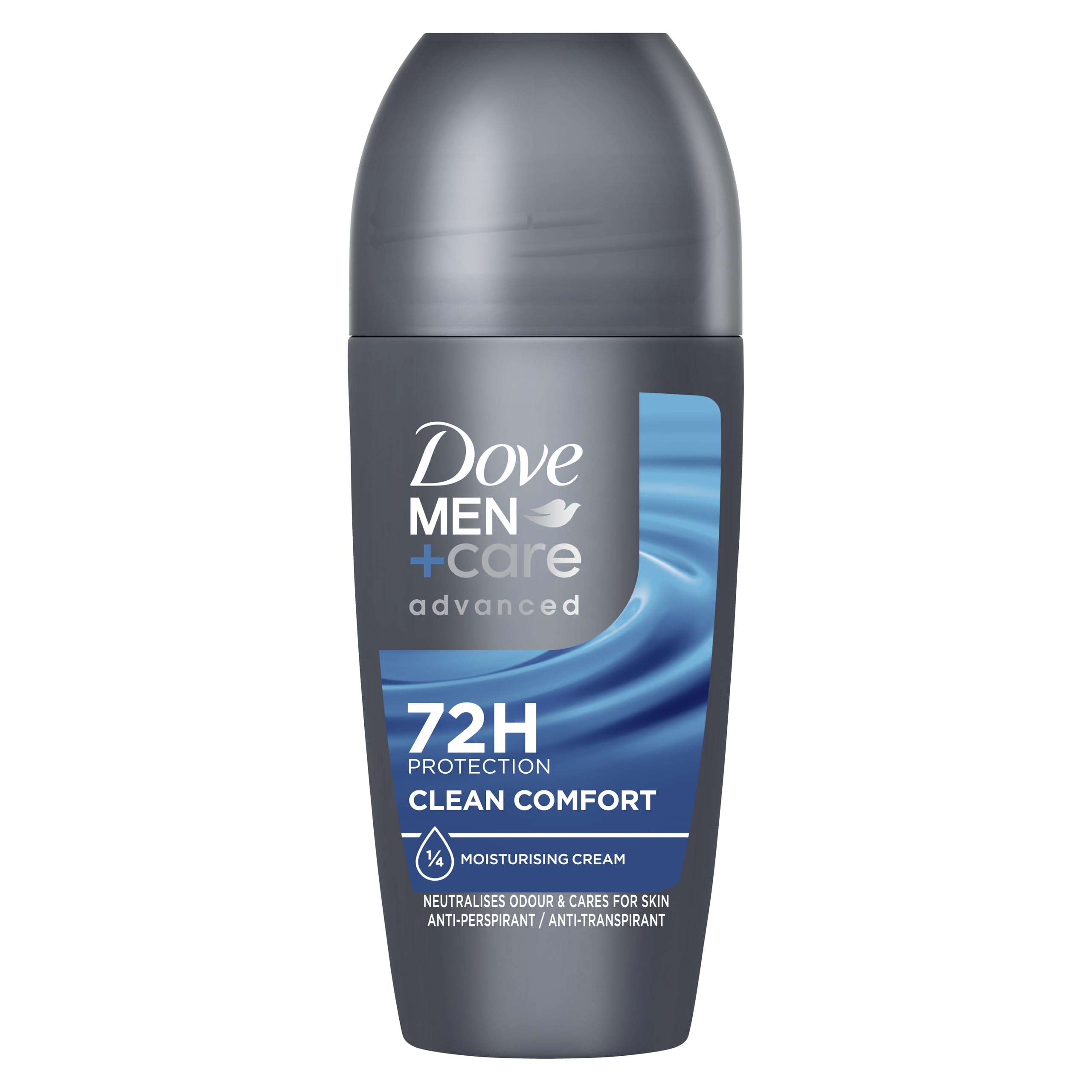 Dove Men+Care Advanced Clean Comfort Anti-Perspirant Roll On Deodorant with Anti-Odour technology & ¼ moisturising cream for 72 hour protection against sweat and odour 50 ml