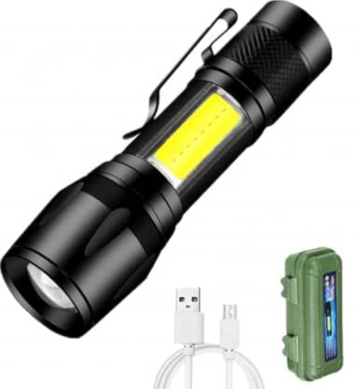 Care 4 USB Rechargeable led Pocket Flashlight Handy case Clip Torch Black. Torch (Black : Rechargeable) (B09X79QV78) Amazon Price History, Amazon Price Tracker
