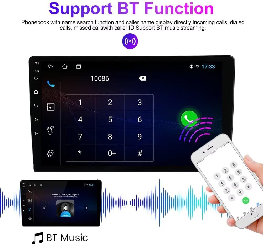 Bluetooth calling and music interface of the Biorunn Android Stereo.