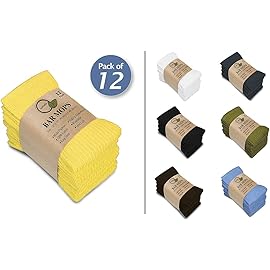 Softolle Bar Mop Towels, Pack of 12-16x19 Inches - 100% Cotton Super Absorbent Towels, Multi-Purpose for Home and Bar Cleaning (Yellow)