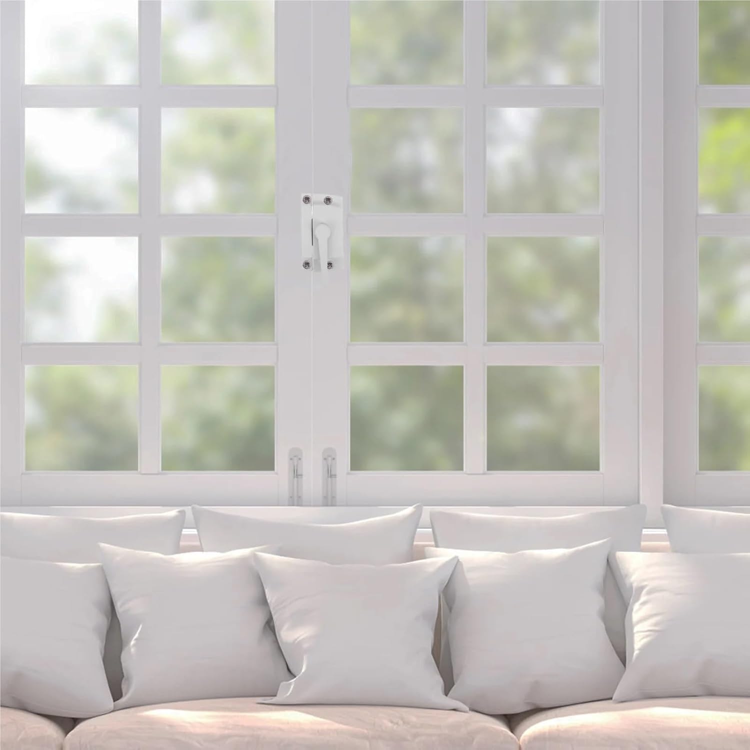 2 Set Window Sash Locks Adjustable Security Latch for Sliding Windows Double Hung Frames