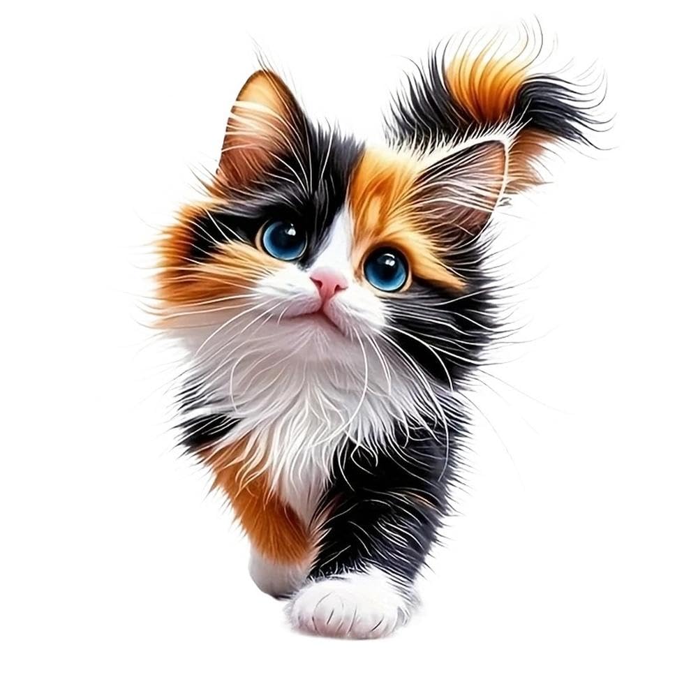 Auto Accessory Tabby Cat Decals Vivid Blue Eyes Kitten Stickers Decor for Vehicle Laptop Glass