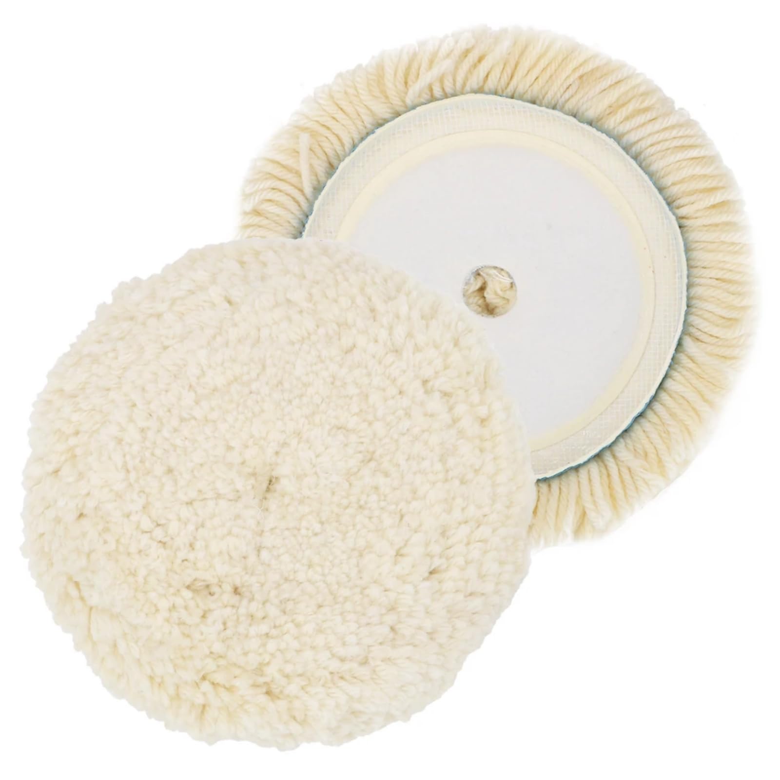 Confezione da 2 tamponi lucidanti in 100% lana da 20,3 cm, per taglio e lucidatura composti (2 tamponi singoli in lana da 20,3 cm)