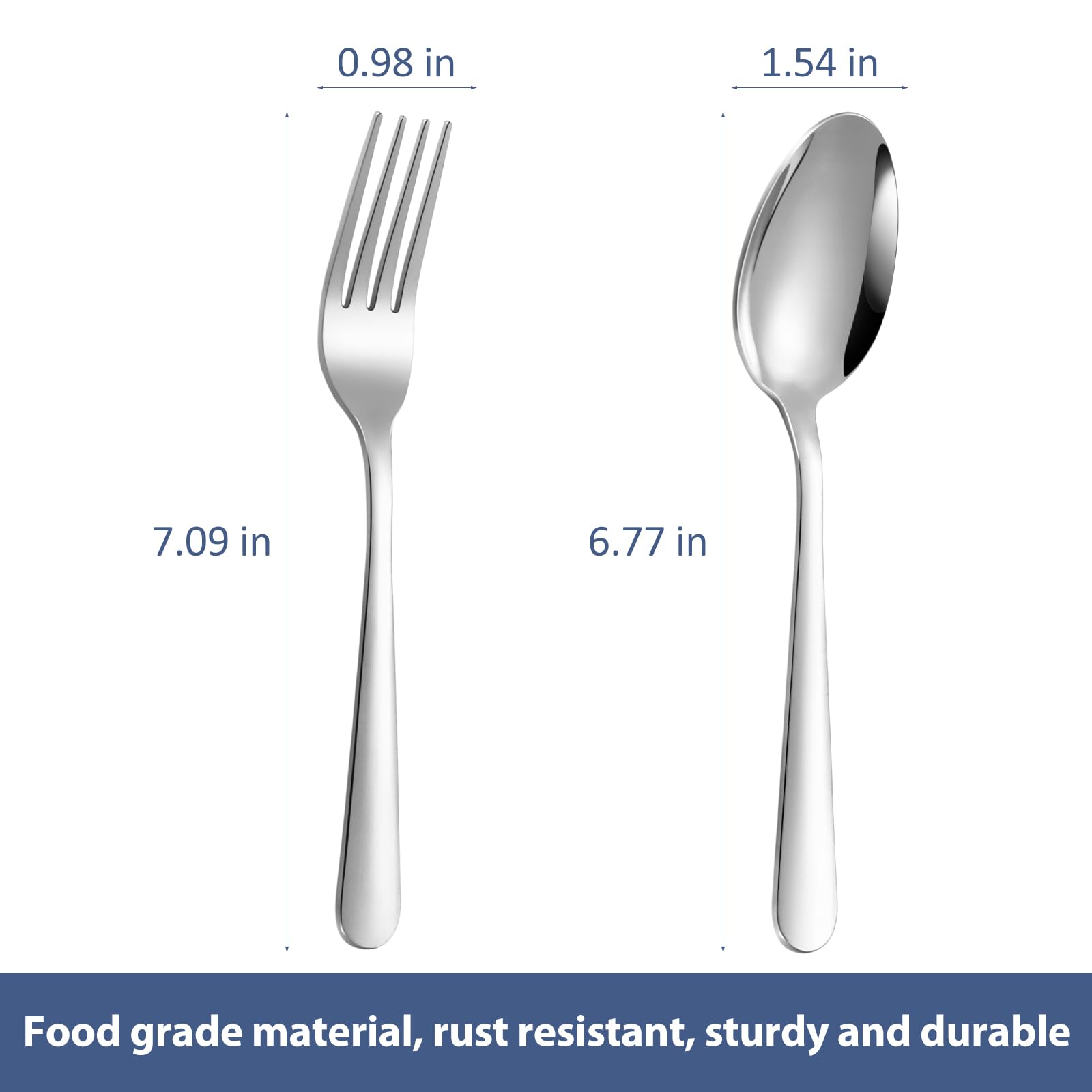 24-Piece Forks and Spoons Silverware Set,Spoons and Forks Food Grade Stainless Steel Flatware Cutlery Set for Home,Kitchen and Restaurant,Mirror Polished & Dishwasher Safe — Amazon image 4