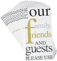 Ideal Home Range Gold 3-Ply Guest Towel Napkins, 32 Count 'Please Use' - Elegant Party Paper Napkins