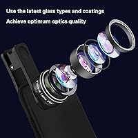 Vista 2 de Lente de cámara de teléfono, lente ojo de pez 198 + 120 lentes súper gran angular + 20 lentes macro, kit de accesorios de fotografía para cámara