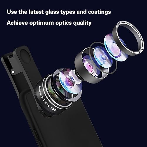 Miniatura 2 de Mocalaca Lente de cámara de teléfono con espejo de cámara de reflejo, lente macro, lente ojo de pezkit de lentes gran angular, accesorios de