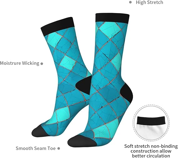 Shark Jumping Women Men Crew Socks, Casual Mid-Calf Funny Socks for Sport Gift
