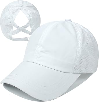 UTTPLL Womens Ponytail Baseball Cap Adjustable Trucker Hats Summer Mesh Ponycap Outdoor Sports Criss Cross Caps Dad Hat
