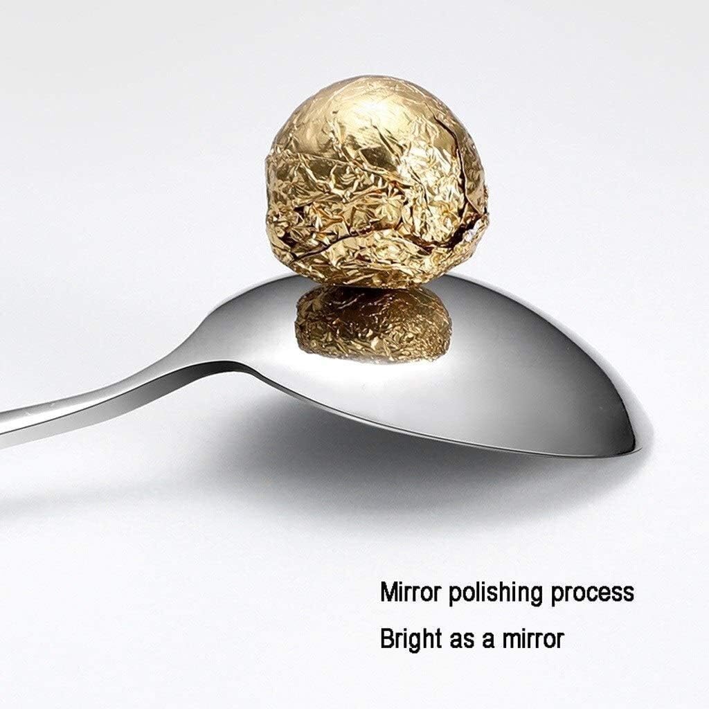 Stainless Steel Soup Spoon Iced Tea Spoon with Ceramic Handle 7.08-Inch, Set of 2 Spoons for Home (Color : F) (C)