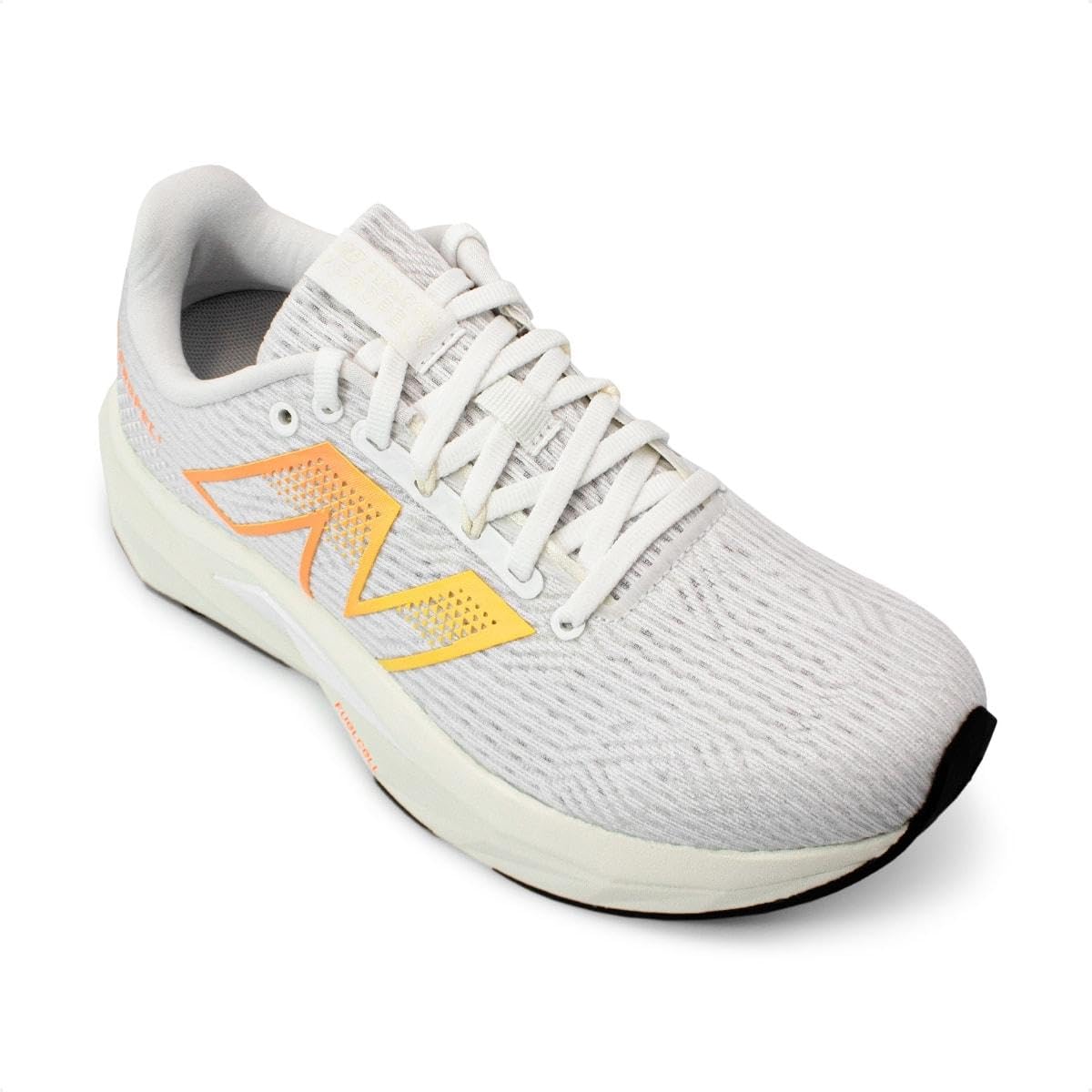 New Balance FuelCell Propel V5 - Scarpe da corsa da donna, Bianco/Nero/Mango caldo, 7