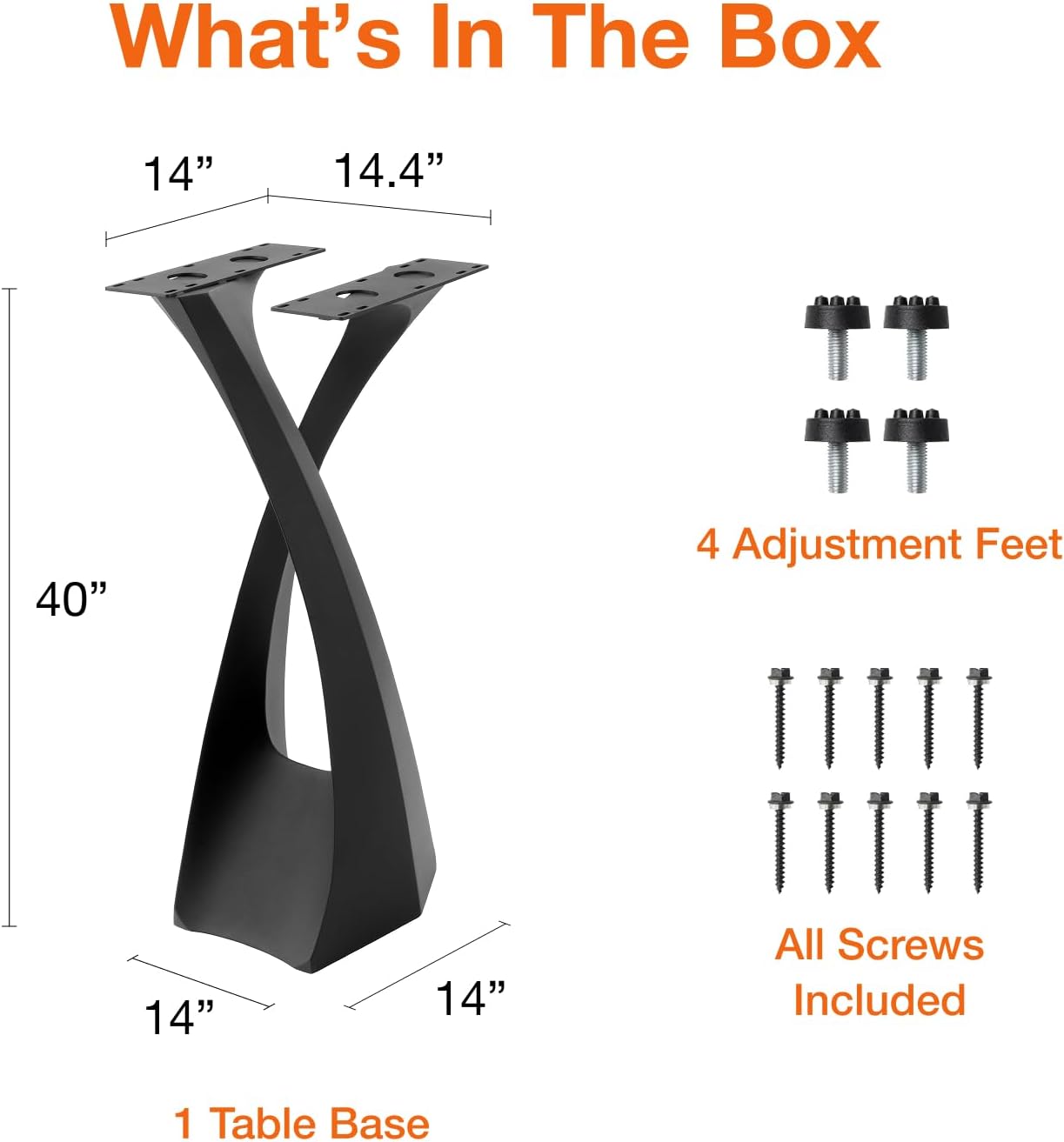 Flowyline 40" H 616 Tulipe Handcrafted Black Metal Table Legs and Bases for Bar Tables | Steel Table Base | Rust-Resistant, Adjustable Furniture Legs | DIY Mid-Century Modern Indoor/Outdoor