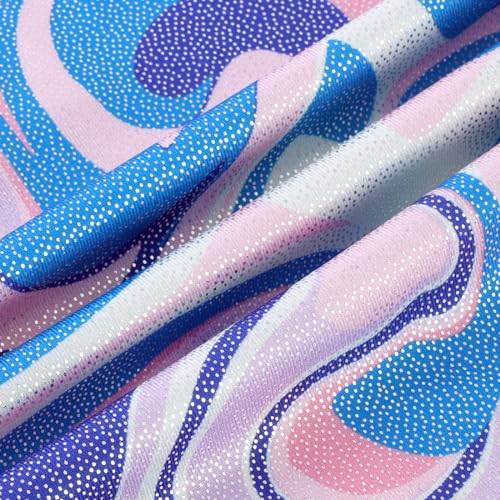 Image of EQSJIU Gymnastics Leotards for Girls Kids Rainbow Mosaic Mermaid Butterfly Stars Leopard Galaxy Tie Dye Cosmos Leopard