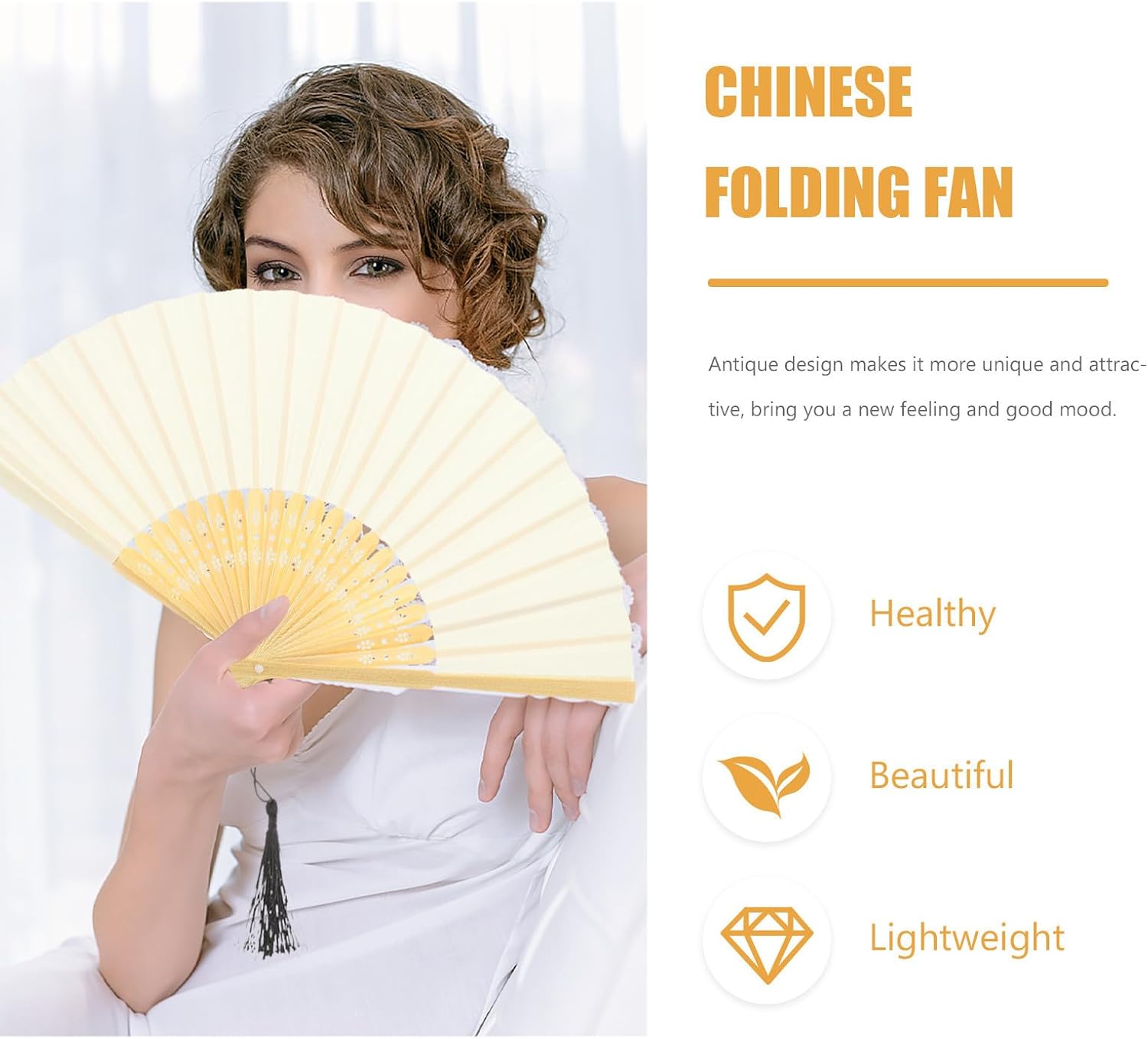 jojofuny 6pcs Chinese Folding Fans Handheld Folding Fan Lightweight and Paper Material for Summer Travel and Party Decorative Use