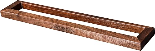 Toallero montado en la pared, soporte para toallas de mano, toallero de 18 pulgadas para baño, toallero rústico de madera (madera de nogal negro)