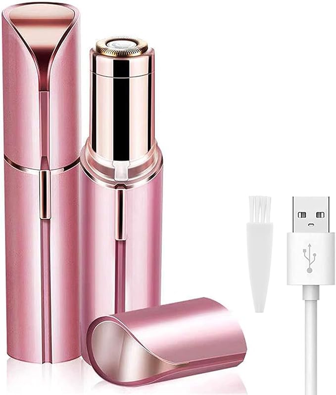 Depilador facial elétrico LAIKME recarregável via USB, design portátil rosa