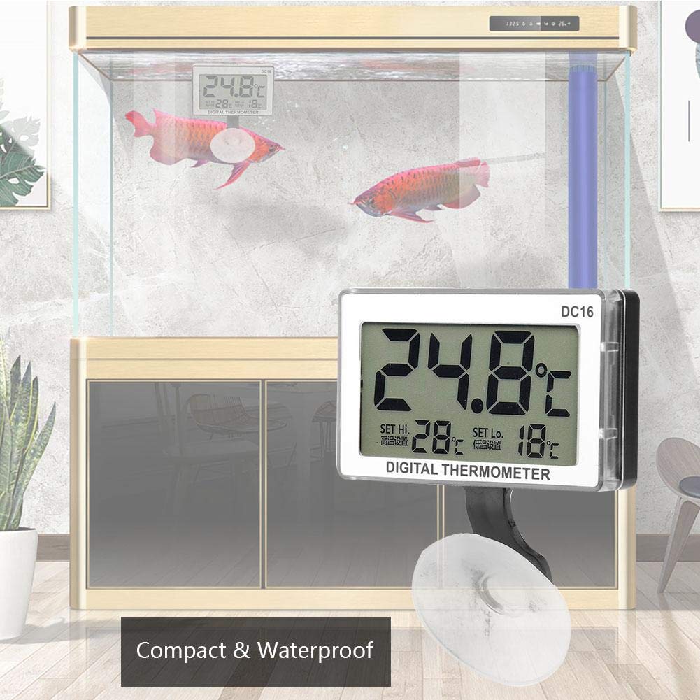 Termometro Digitale LCD Per Acquario - Con Sonda Da 1m, Display Leggibile, Ventosa - Per Pesci Tropicali - Foto 8