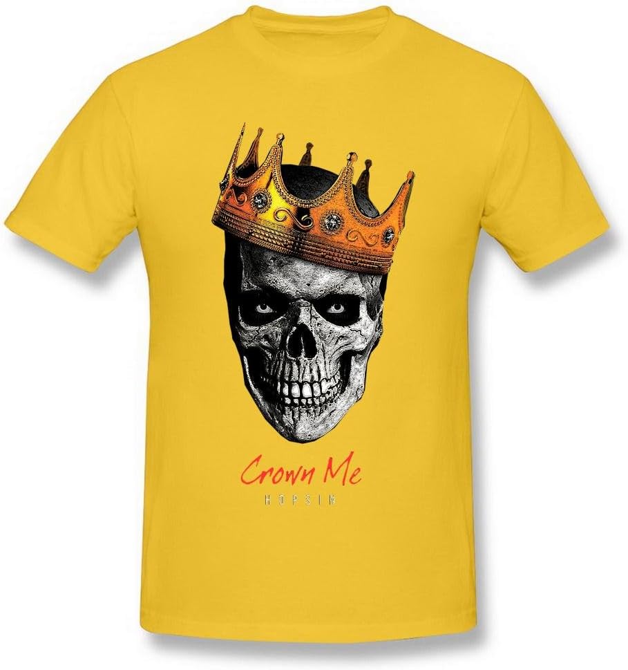 Next Style Men's Hopsin Crown Me Skull Logo Album Cover Poster Black T Shirt