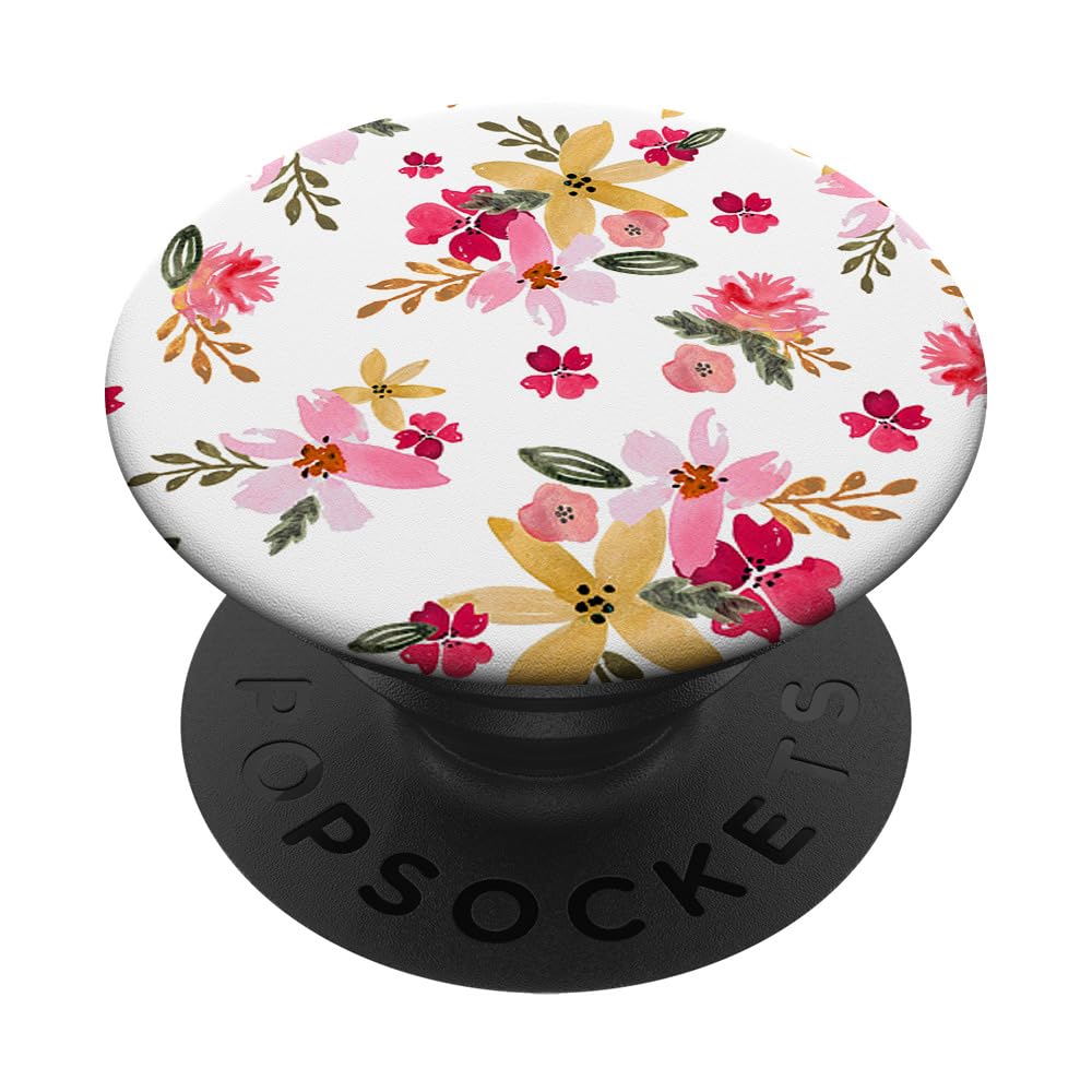 Patrón de flores azul oscuro PopSockets PopGrip Intercambiable Patrón de flores azul oscuro PopSockets PopGrip Intercambiable