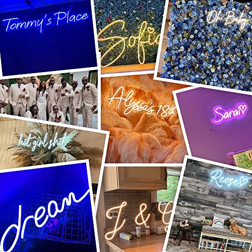 Image of Custom Neon Signs for Wall Decor, Personalized Led Neon Light Sign Customizable, Neon Name Sign Personalized for Bedroom Bar Wedding Wall Decorations Business Logo Birthday Party Gift