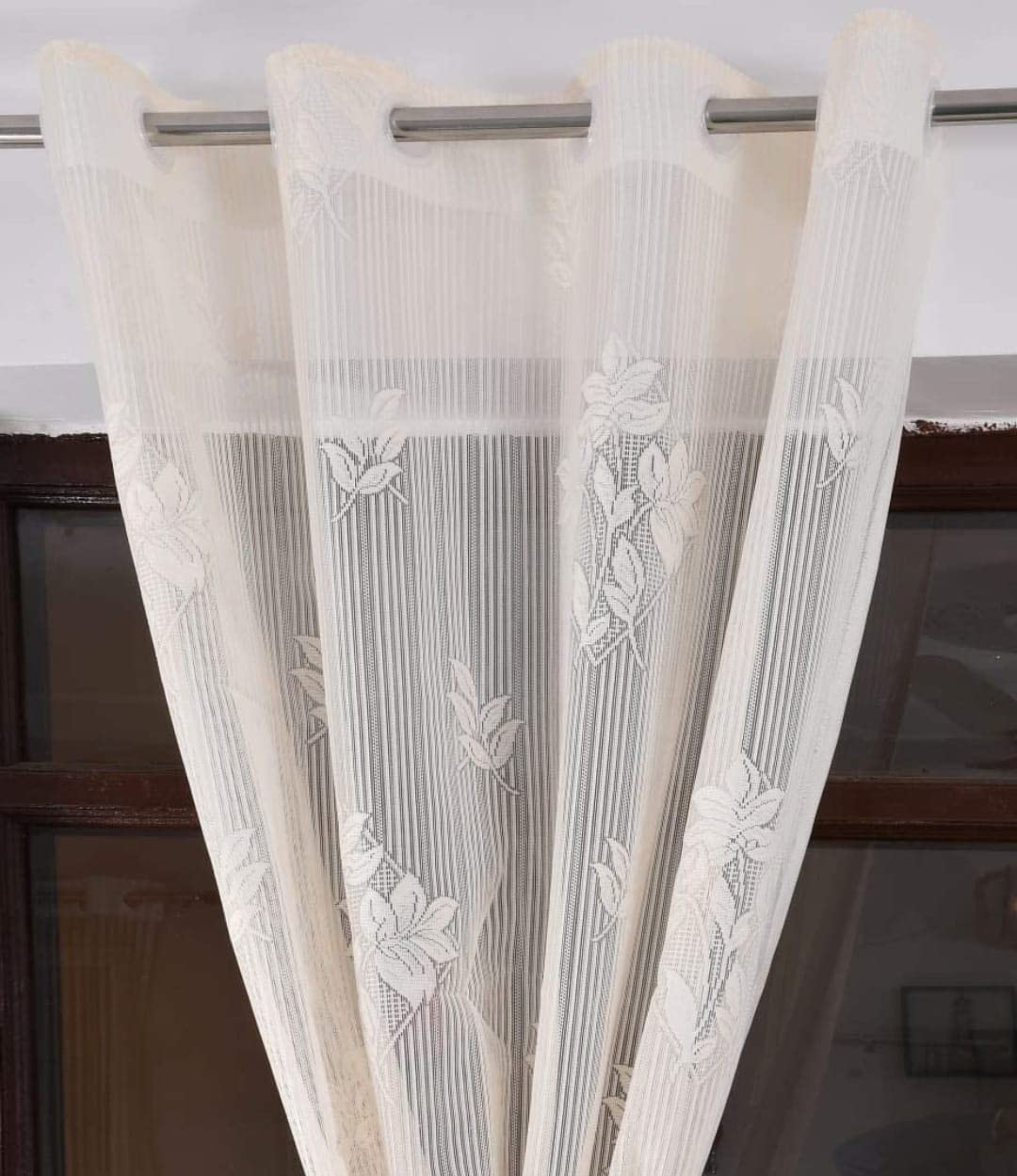 Floral Door Curtains - Soft Sheer Panels FREE SHIPPING -17