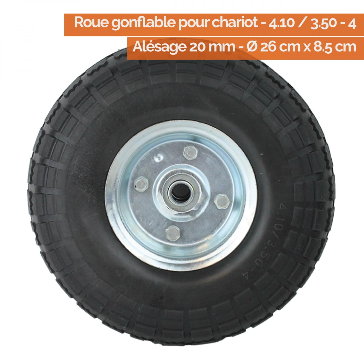 Lot De 2 Chabres à Air 4.10/3.50-4 Pour Roue à Air Avec Valve Schrader