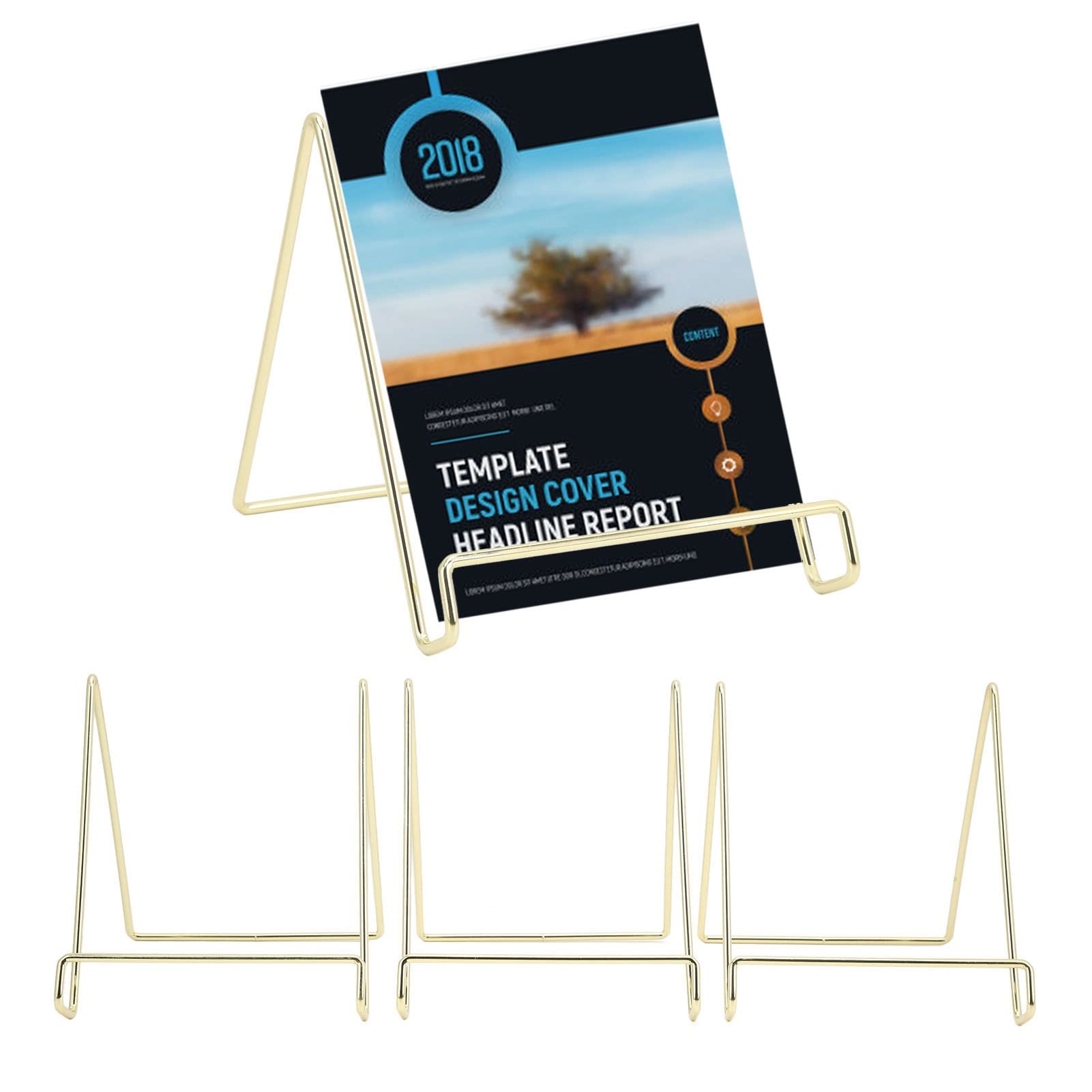 Respicefinem 3Pcs Multifunction Metal Plate Stand with Simple Design for Photo Book Magazine and More Ideal for Home Office Party and Wedding