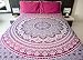 Bohemian Mandala Tapestry Bedding with Pillow Covers, Indian Hippie Tapestry Wall Hanging, Mandala Bedspread for Bedroom or Beach Throw Blanket, Pink Purple Queen Size Magenta Marvel Boho Decor