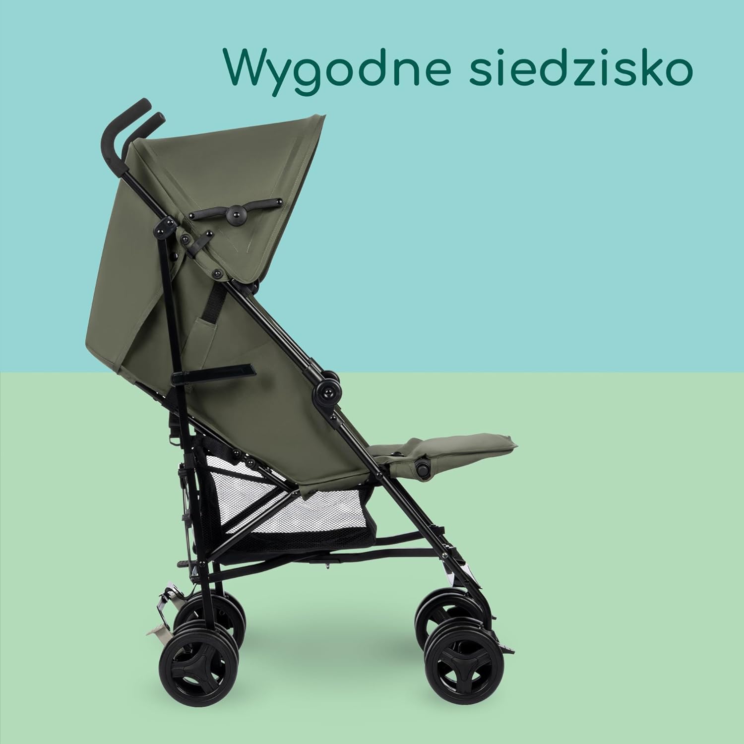 Bebeconfort Rainbow, Wózek, Kompaktowy i Zwrotny, od 6 miesięcy do 4 lat, do 22 kg, Mineral Green (Zielony)