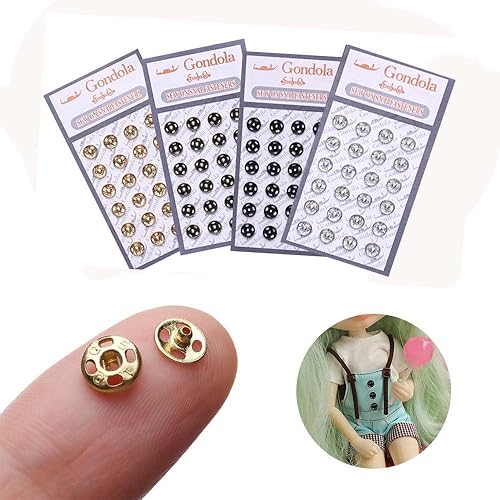 Miniatura 3 de 48 botones de cierre de metal, mini botones a presión para coser, botones de presión para ropa de muñeca, accesorios de costura para ropa (0.236
