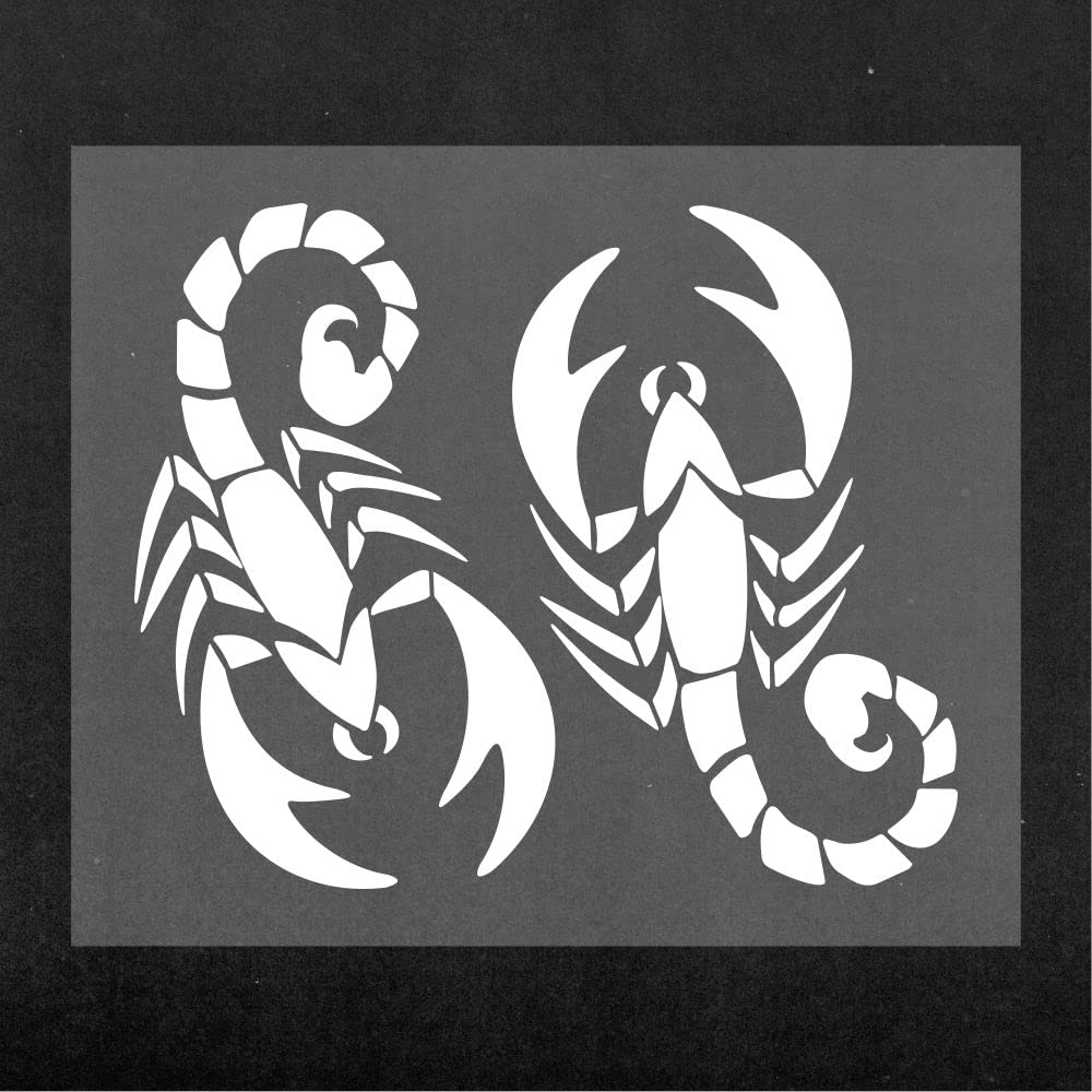 Quattroerre Supershaped Die-Cut Scorpion Stickers for Car, White, 14 x 16 cm
