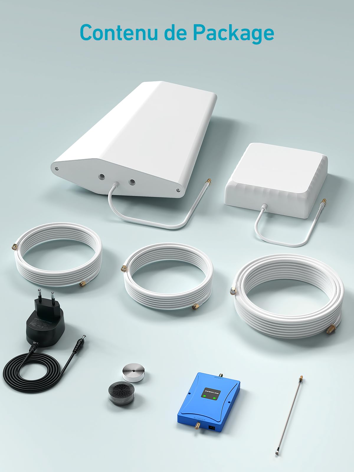 Amplificateur 5G 4G 3G (800/900Mhz), Amplificateur GSM Ampli GSM 4g LTE Bande20 Bande8, Répéteur GSM Données Mobile, Orange, SFR, Bouygues - Supporte Tous Opérateurs de Téléphonie Mobile
