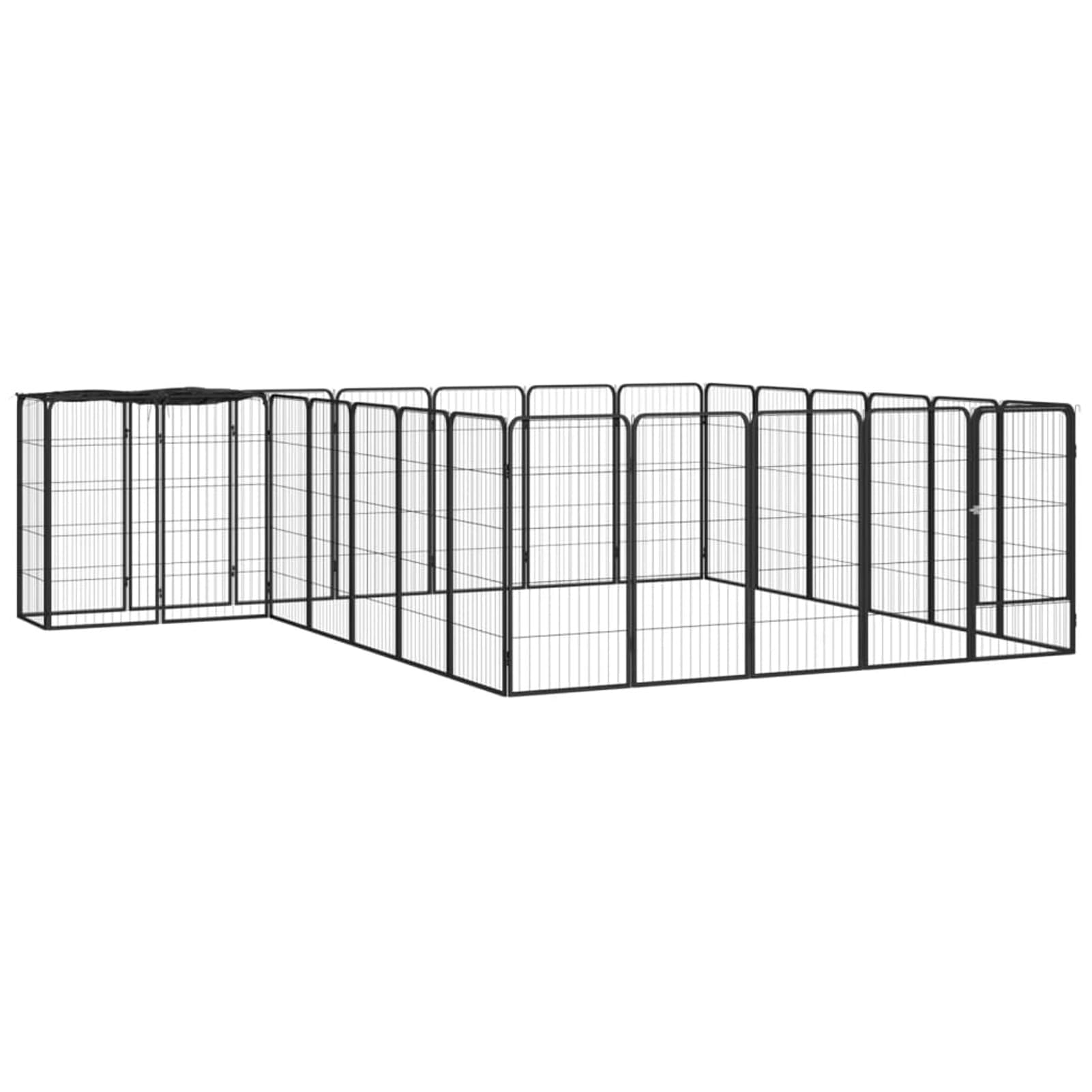 ShGaxin Pudełko dla psów 26 paneli czarne 50 x 100 cm stal malowana proszkowo, artykuły dla zwierząt, zwierzęta domowe - artykuły, artykuły dla psów, legowiska i kojce dla psów-3115952