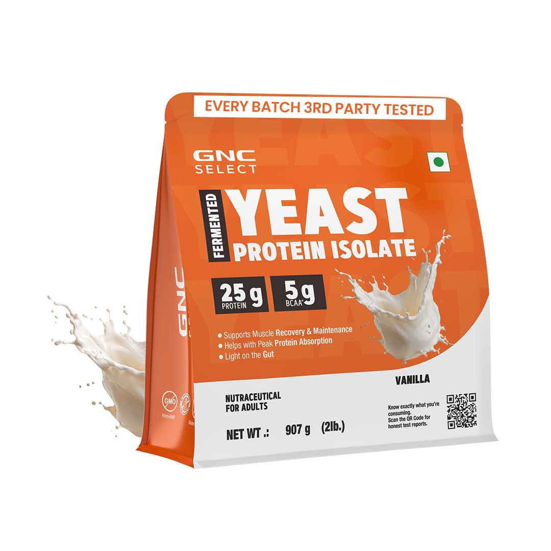 GNC Select Yeast Protein | 25g Protein, 5g BCAAs | Fermentation-Grown | Added Protease | Non-Dairy, 100% Veg, No Added Sugar | Digestive Support | Vanilla, 0.07lbs — Amazon image 10