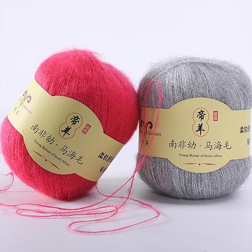 Miniatura 3 de Yarn Ave Hilo mezclado de nailon mohair de 5 bolas8.8 onzas, hilo suave y esponjoso para tejer a mano y hacer ganchillo, cárdigans, sombreros,