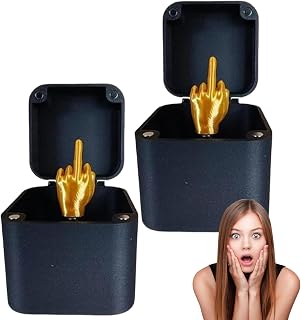2Pcs Middle Finger in a Box Funny Middle Finger with Just for You on Lid 2 Inch Prank Box for Christmas, Halloween, April Fool
