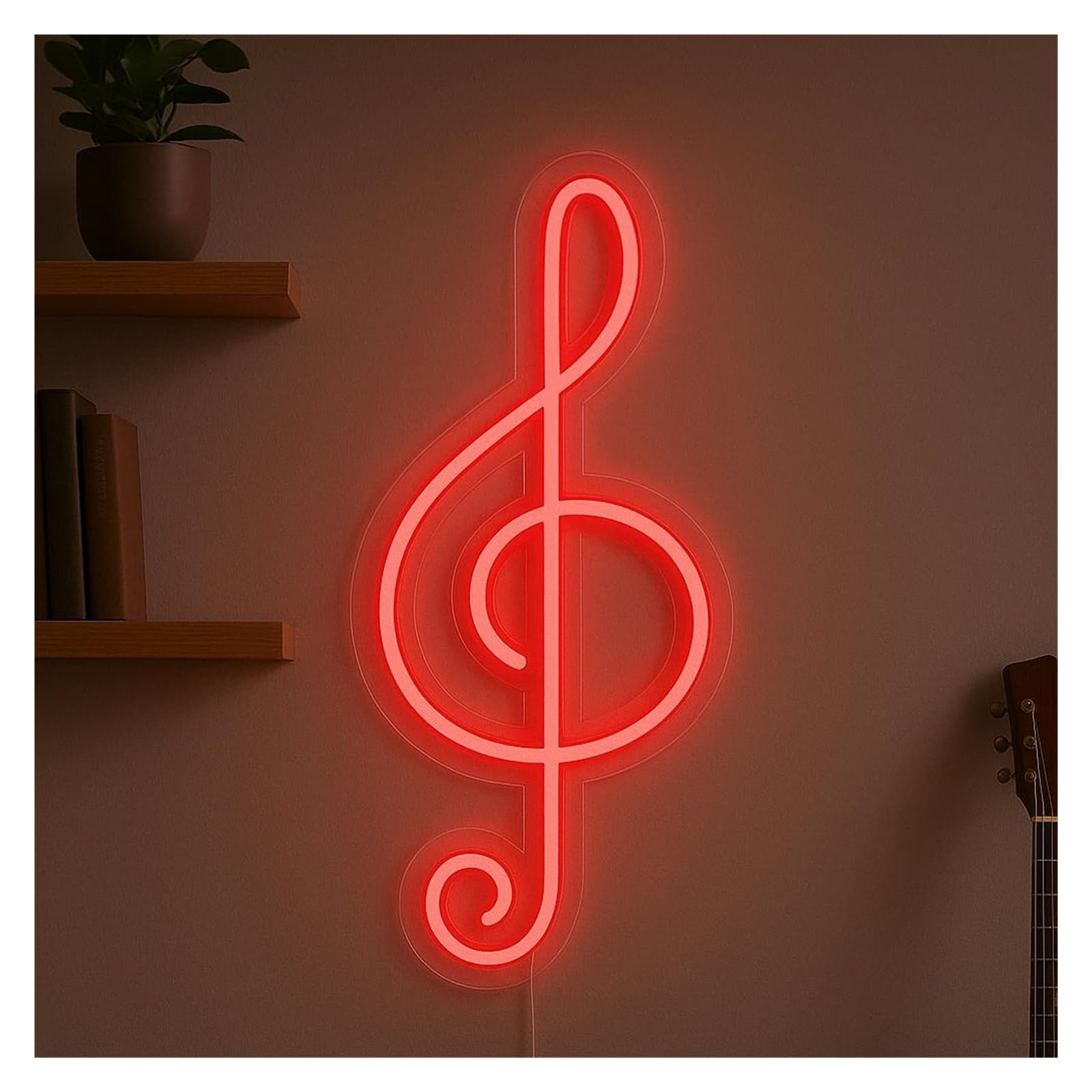 SHOUXI Sign Lamp Music Note Neon Sign, Suitable for Studio Wall Decor with Dimmable 38cm