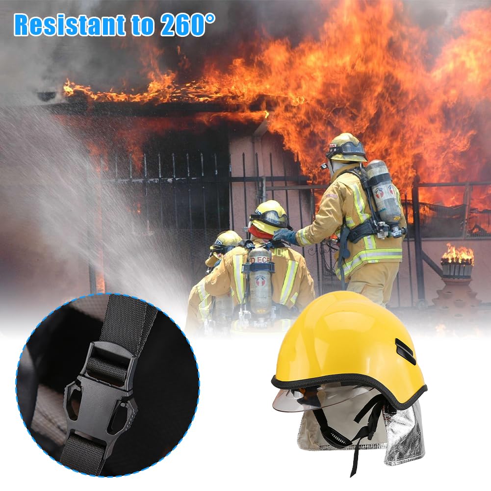 Feuerwehrhelm, flammhemmender reflektierender Helm, hitzebeständig, Sicherheitshelm aus Hartplastik, Schutzausrüstung für den Katastrophenbau