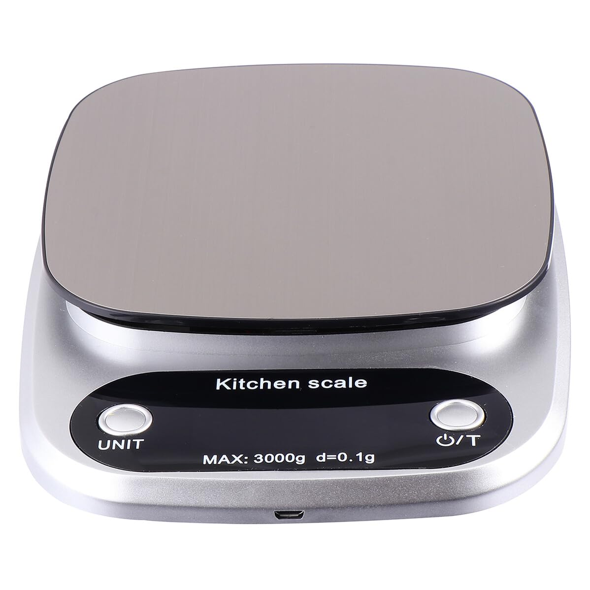 Lurrose Digitale Küchenwaage und Wiederaufladbarer Batterie aus Edelstahl bis 3 Kg Leichte Waage mit 0,1g Präzision für Präzises Wiegen in Küche