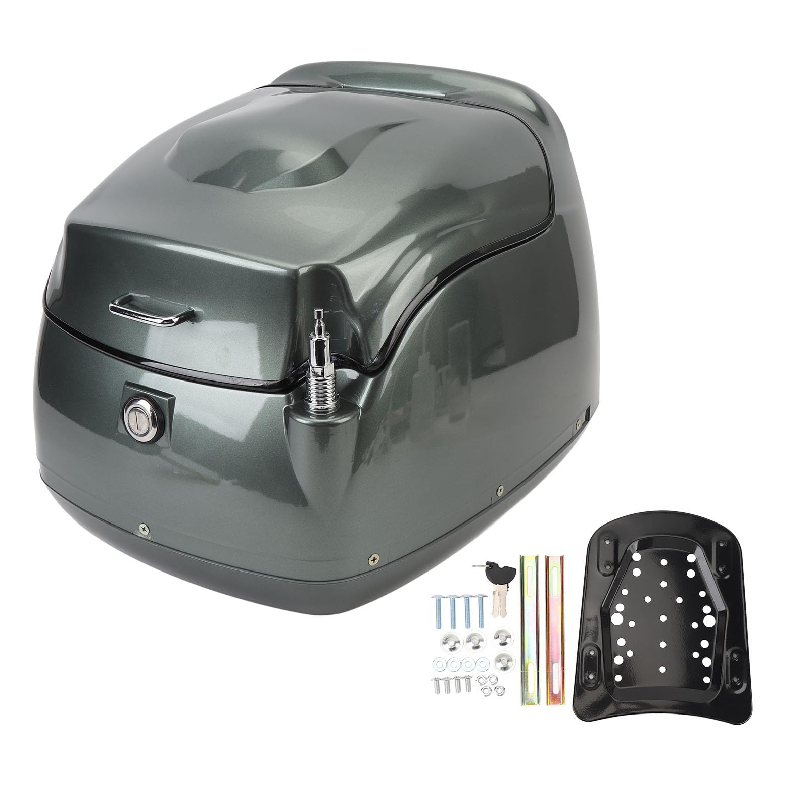 38-Liter-Motorrad-Topbox, Retro wasserfester Motorradkoffer mit Schloss, universell passend für Roller und Motorräder, geräumiger Helm-Aufbewahrungskoffer (Von Farbe)
