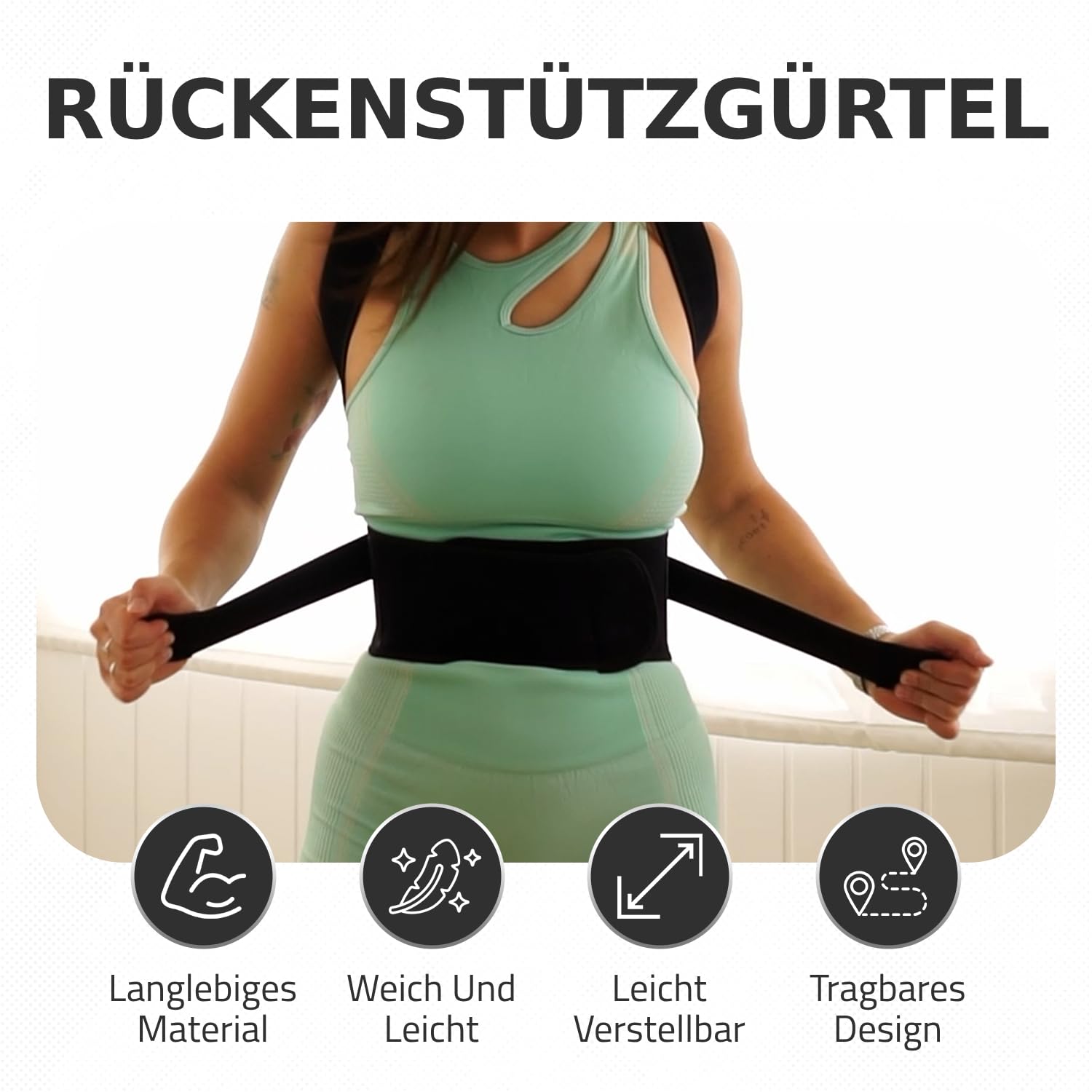 Roar® Haltungstrainer Damen Herren – Rückengurt Haltung, Geradehalter Rücken, Hohlkreuz Korrektur, Körperhaltung Korrektur – Haltungskorrektur